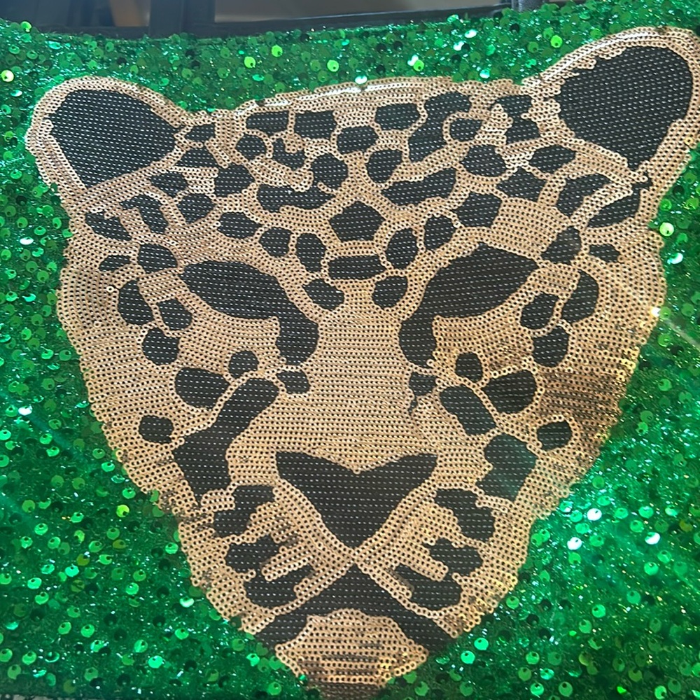 Sequin cheetah purse